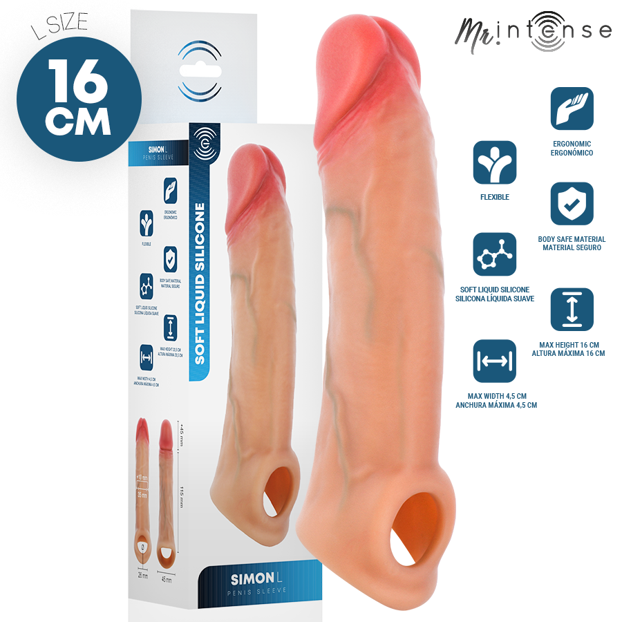 mr intense simon l silikon penisÜberzug 16 cm Ø 4,5 cm