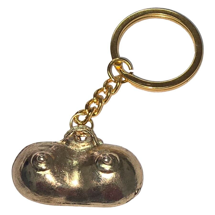 diablo picante goldener metall schlÜsselanhÄnger mit brÜsten