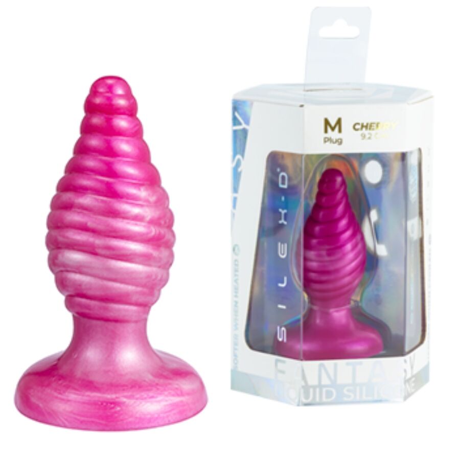 silexd cherry kirsch analplug fantasy liquid silikon thermoreaktiv rosa 9,2 cm