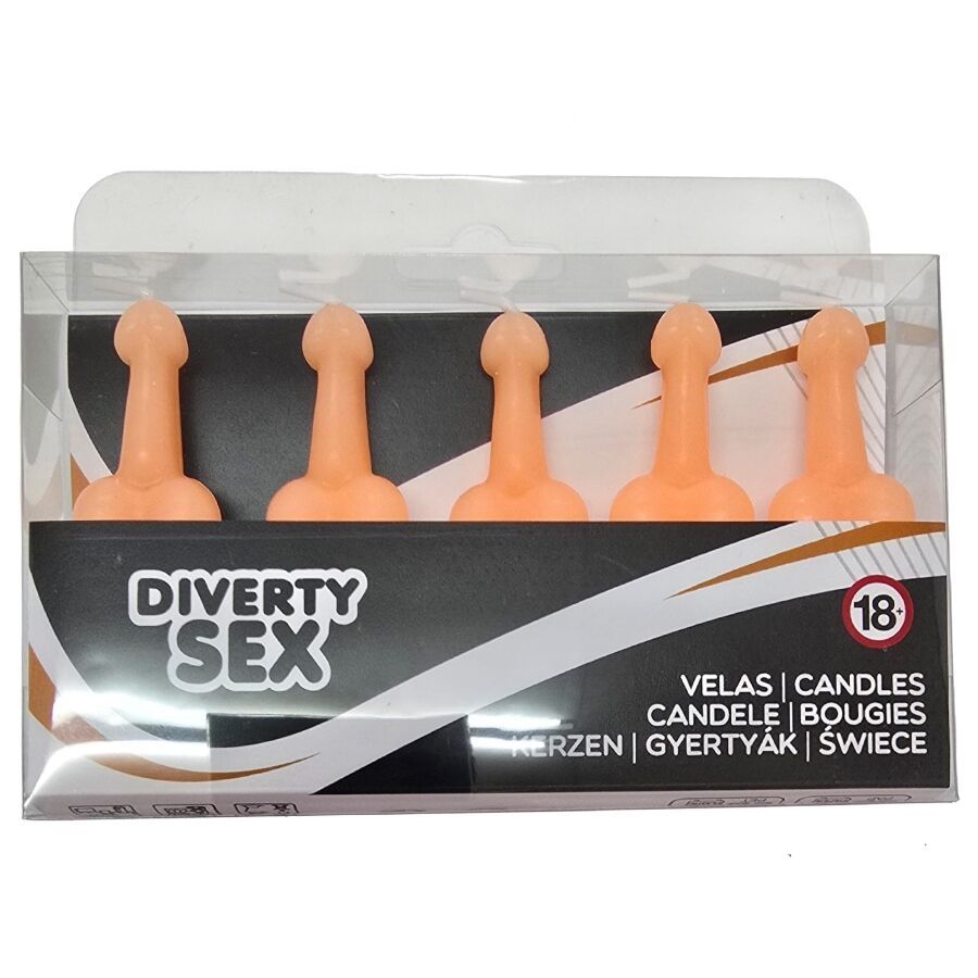 peniskerzen 5er set naturfarben partydeko für junggesellen diverty sex