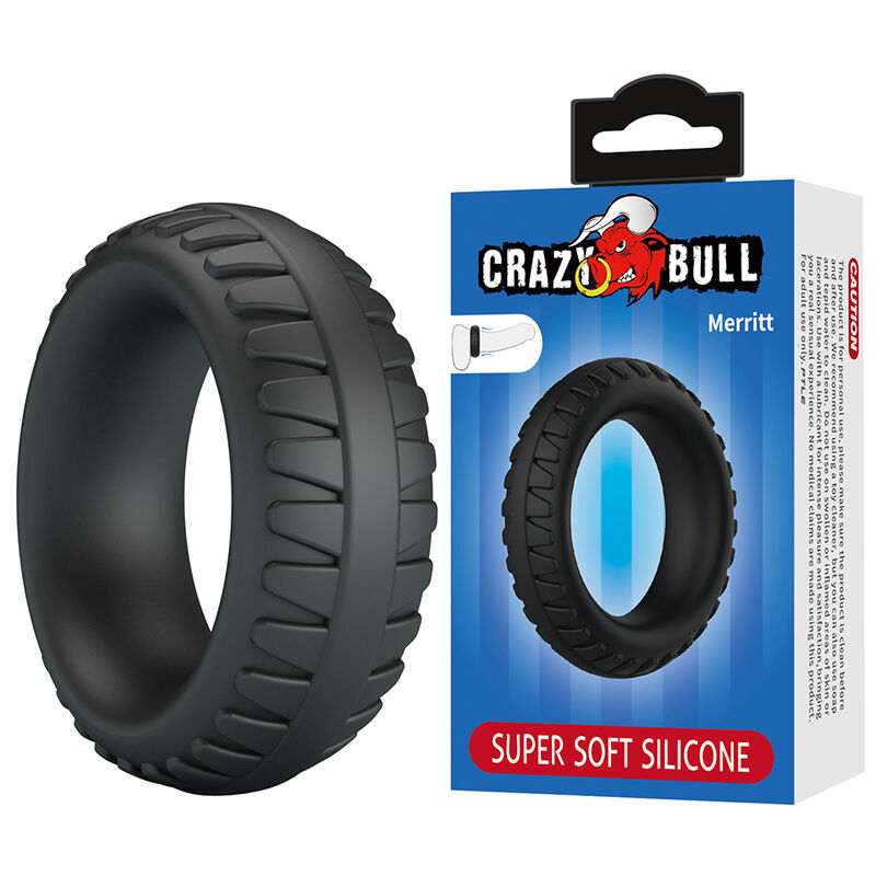 crazy bull merritt strukturierter silikon pennisring schwarz