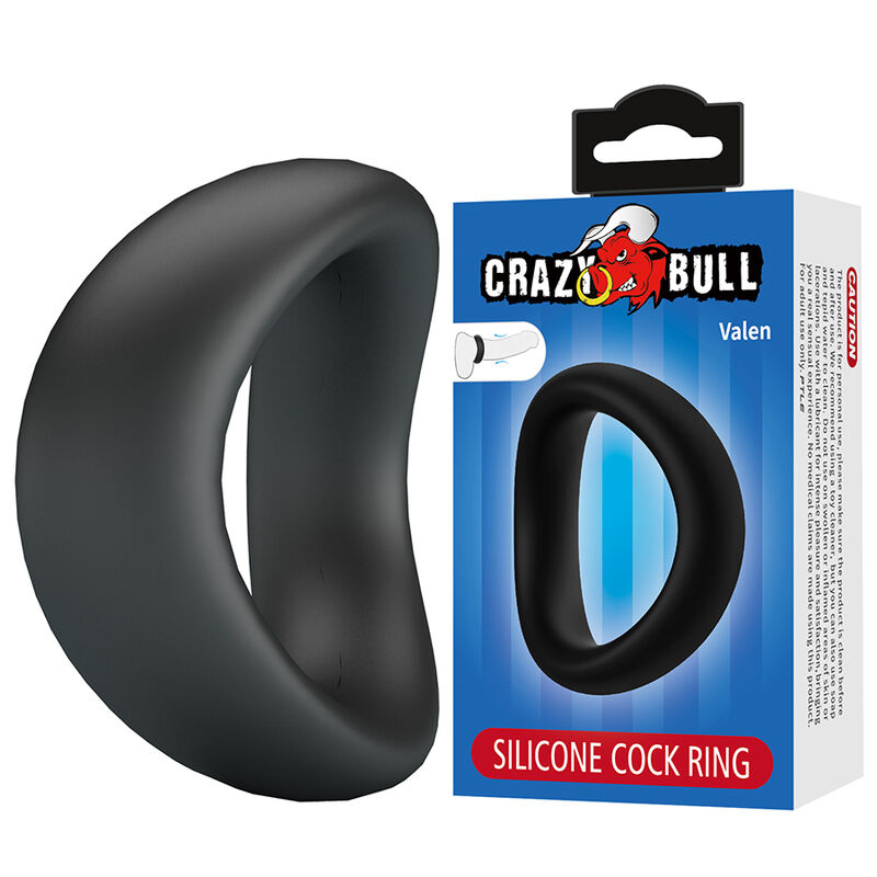 crazy bull valen ergonomischer silikon penisring schwarz