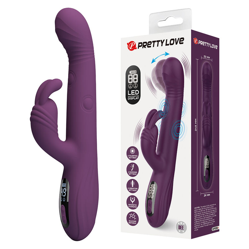 pretty love dee multifunktions hasenvibrator mit oszillierender und perkussiver funktion, lila