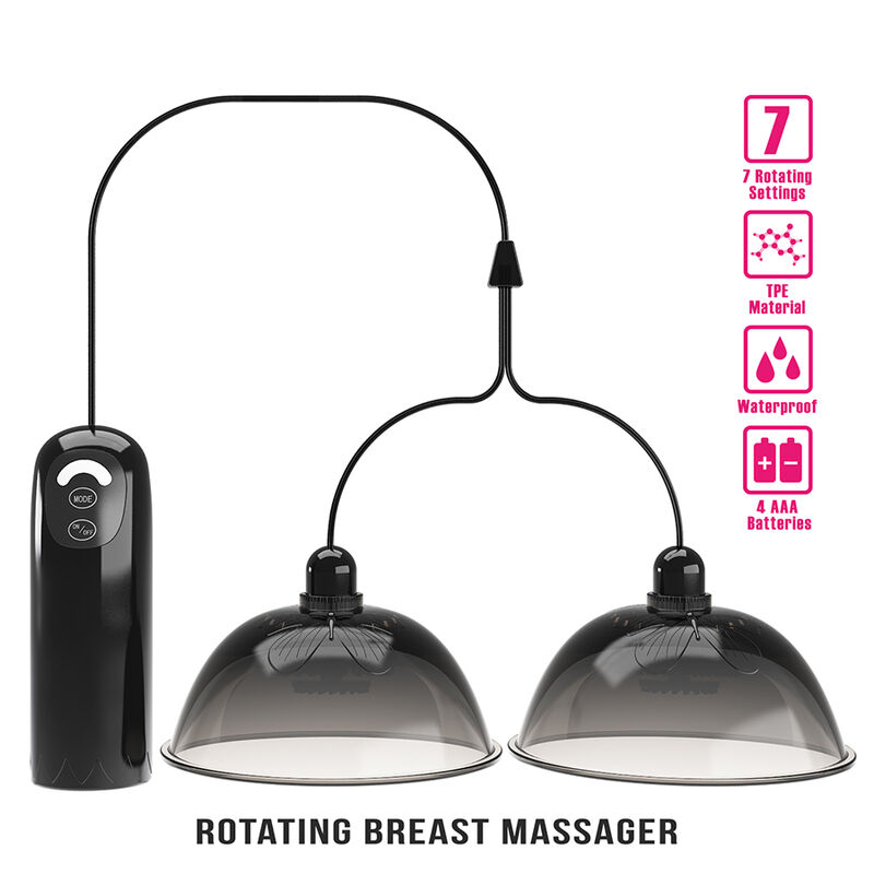 Pretty Love rotierender Brustwarzenstimulator mit Saugfunktion, Schwarz