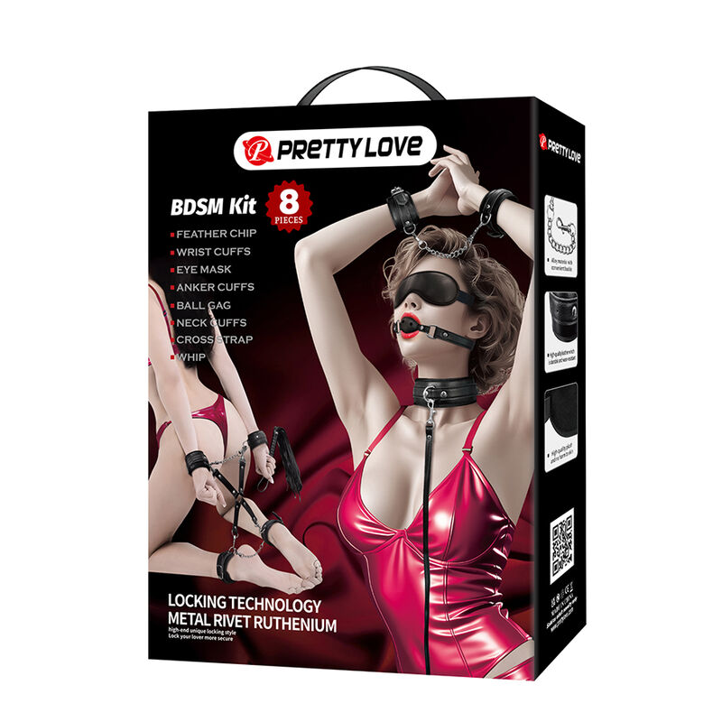 Pretty Love BDSM Set mit 8 Accessoires, Schwarz