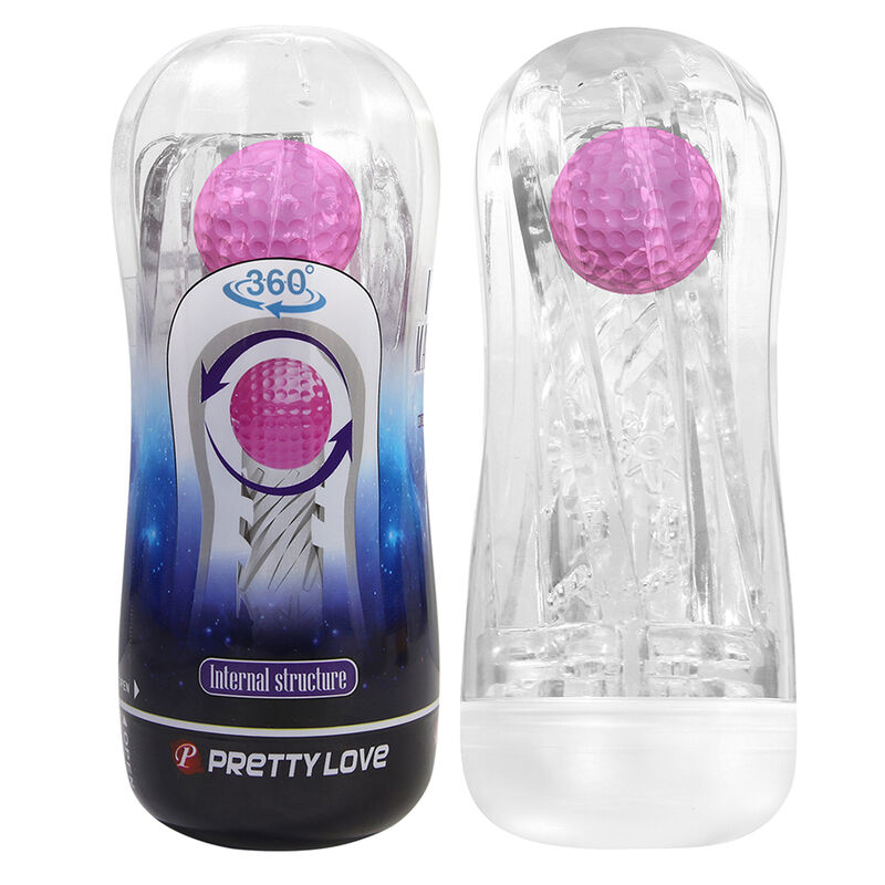 pretty love 360 strukturierter masturbationsbecher, transparent