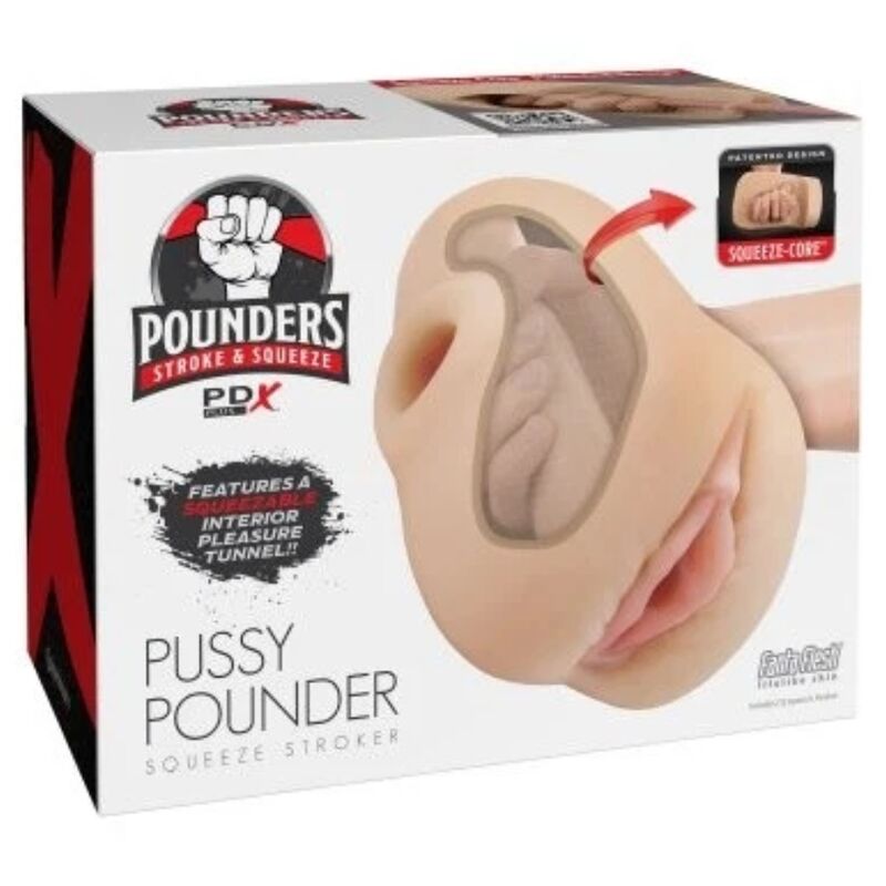 pdx plus realistischer vagina pussy poounder squeeze stroker 18 cm