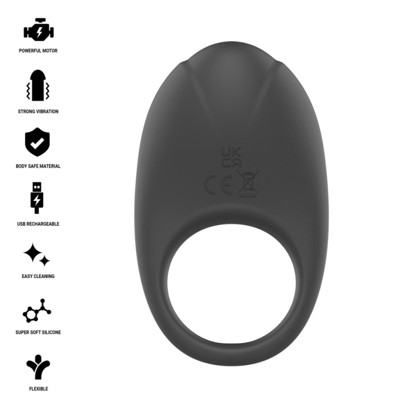 intense merlotte anillo vibrador con estimulaciÓn de clÍtoris negro