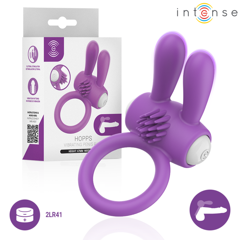 intense hopps vibrierender penisring mit klitorisstimulation, lila