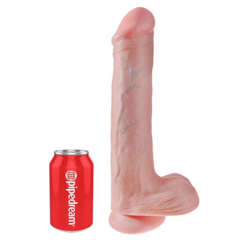 king cock realistischer dildo mit hoden und saugkÖrper 38 cm fleisch
