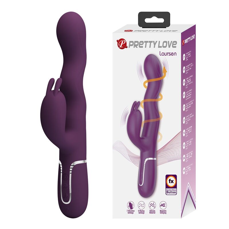 pretty love loursen hase vibrator mit stossbewegung und 7 vibrationen, usb aufladbar, lila