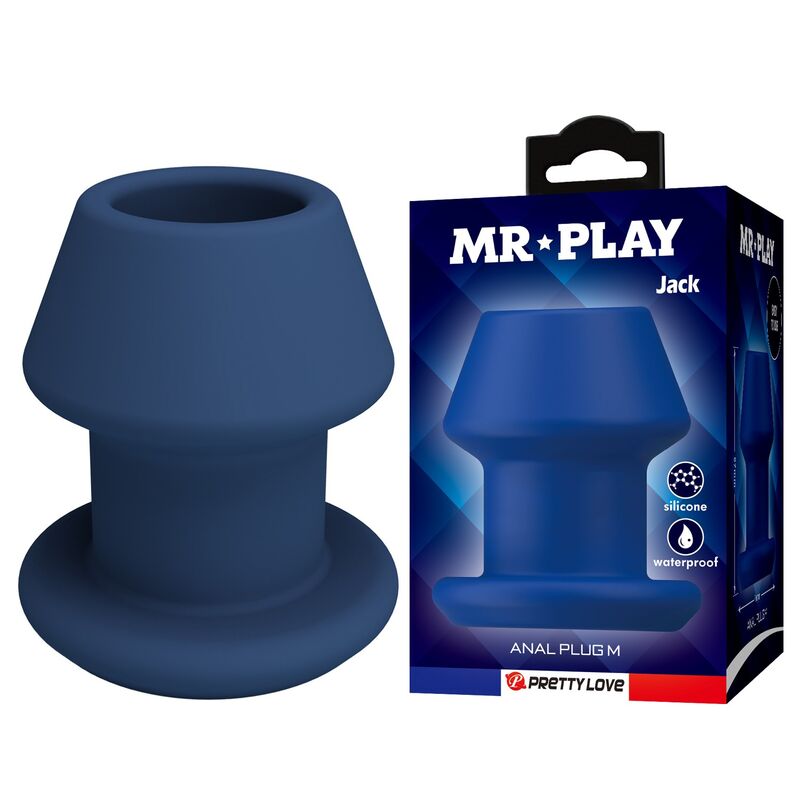 MR PLAY JACK Analplug aus Silikon, Blau, Größe M