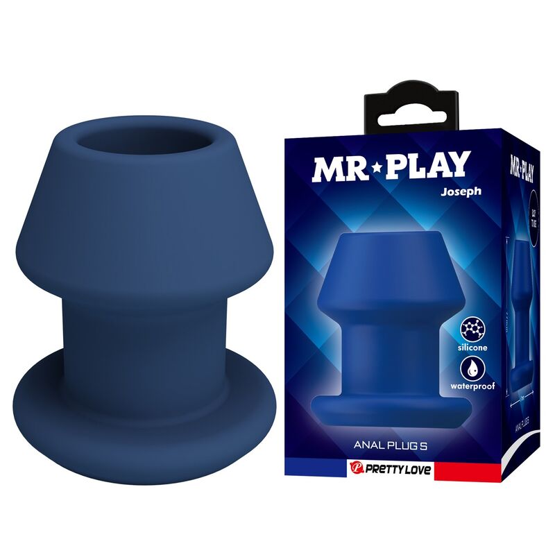 MR PLAY Jack Analplug aus Silikon, Blau, Größe S