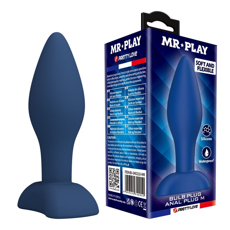 MR PLAY Analplug aus Silikon, blau, Größe M