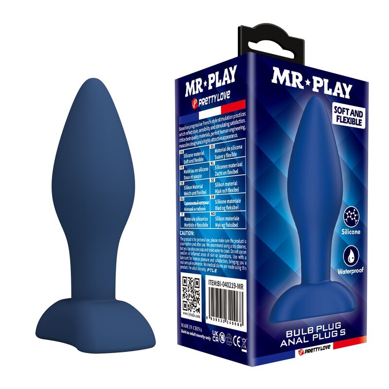 MR PLAY Analplug aus Silikon, blau, Größe S