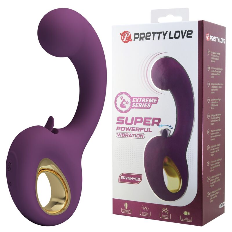 pretty love brynnlee wiederaufladbarer vibrator mit oralstimulator, 10 vibrationsmÖglichkeiten 5 leckfunktionen, lila