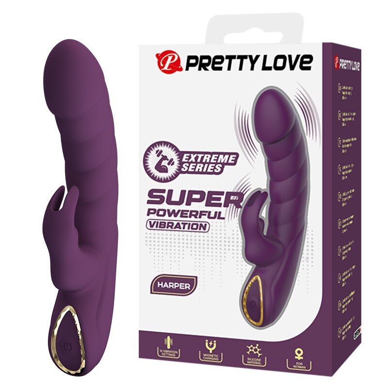 pretty love harper wiederaufladbarer hasenvibrator mit 10 funktionen, lila