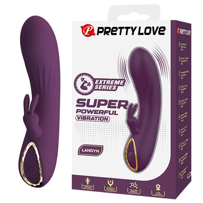pretty love landyn wiederaufladbarer hasenvibrator mit 10 funktionen, lila
