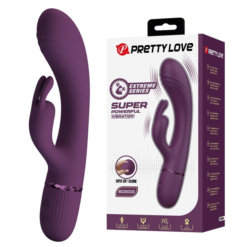 pretty love rocco wiederaufladbarer hasenvibrator mit 10 funktionen, lila
