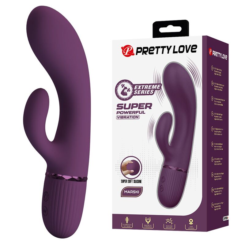 pretty love margie wiederaufladbarer hasenvibrator mit 10 funktionen, lila