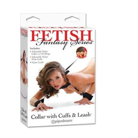 bondage halsband mit handfesseln und leine für dominanzspiele fetish fantasy series
