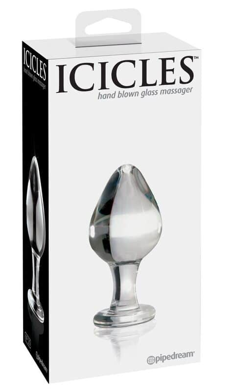 glas analplug für intensives temperaturspiel 7,5 x 4,5 cm – icicles