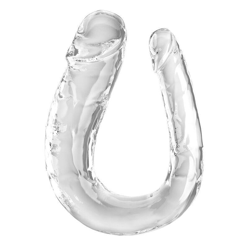 doppeldildo 44 cm klar mit flexiblem schaft und realistischer haptik pipedreams