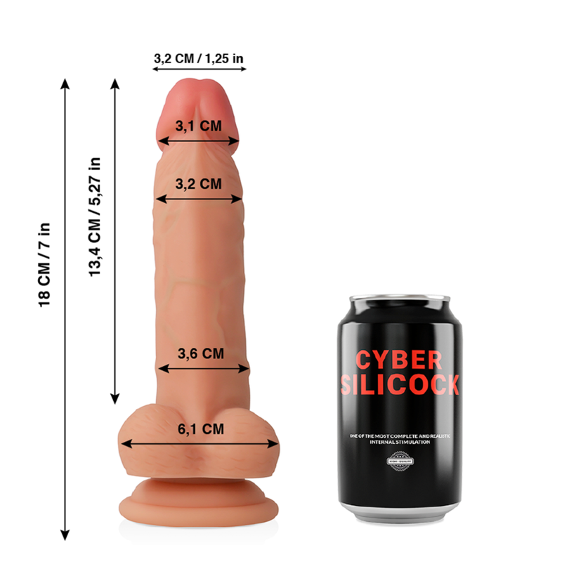 realistischer silikon dildo 18cm saugnapf weiches gefühl cyber silicock