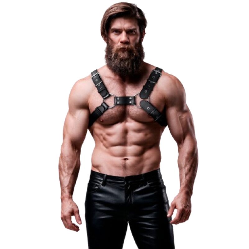 verstellbarer herren brust harness aus veganem leder für party und fetisch – fetish submissive attitude