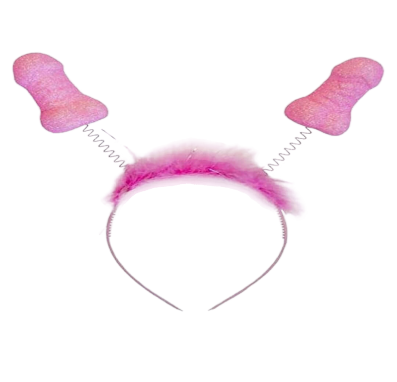 lustige penis haarreife mit pinkem glitzer für jga und party – diablo picante