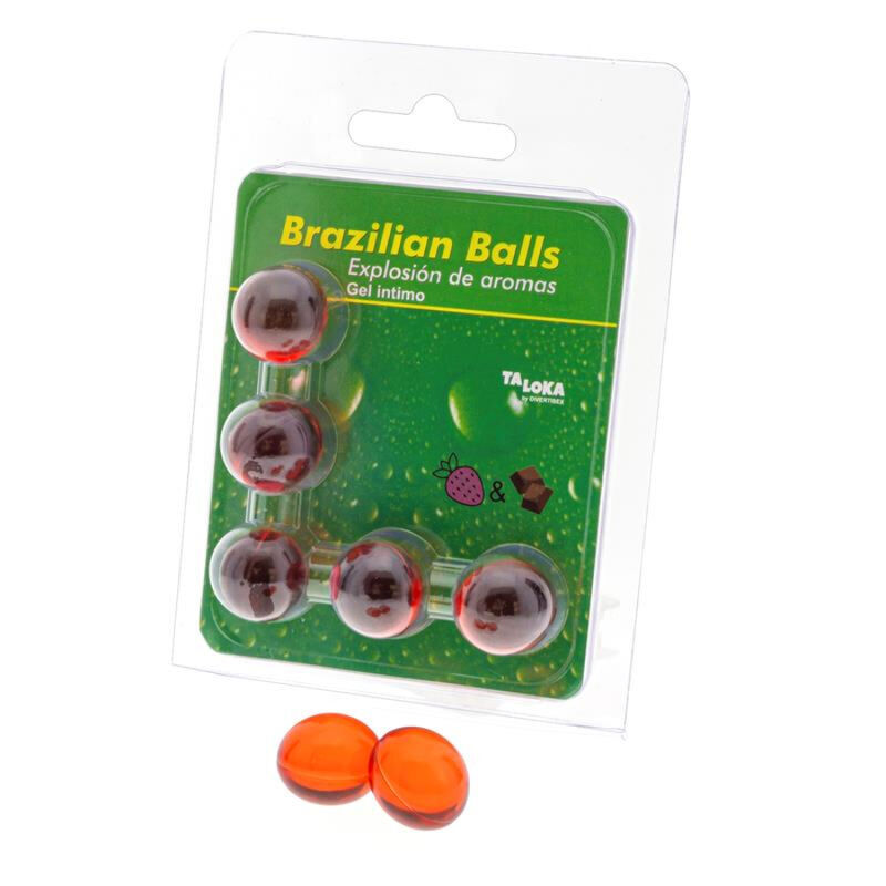 taloka 5 brasilianische kugeln, erdbeere und schokolade, intimgel