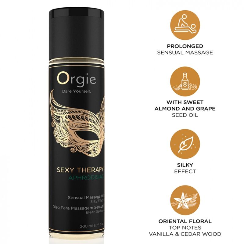 ORGIE Sexy Therapy Massageöl für sinnliche Massagen, 200 ml