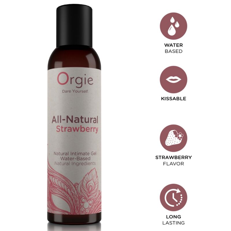 ORGIE Strawberry Kissable Gleitgel auf Wasserbasis, 150 ml