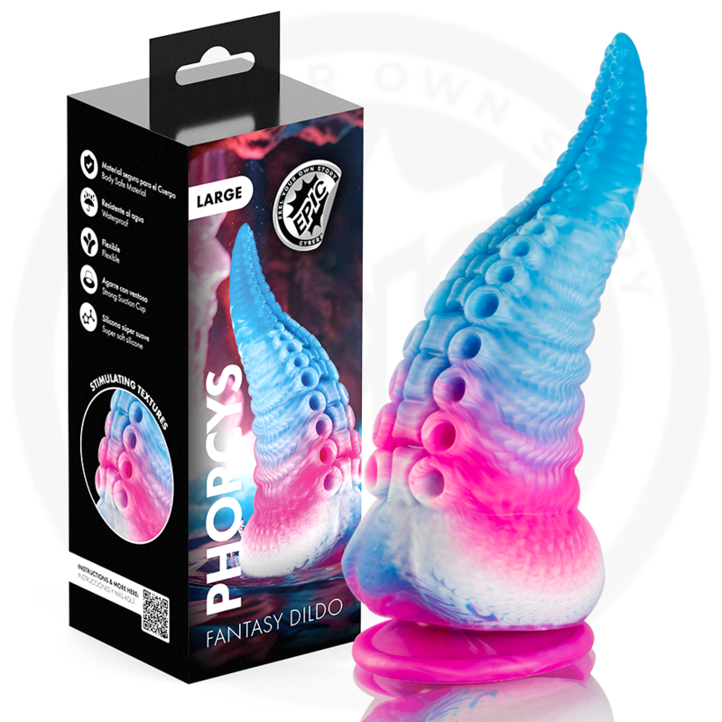 Tentakel Dildo groß aus Silikon mit intensiver Dehnung in Blau EPIC
