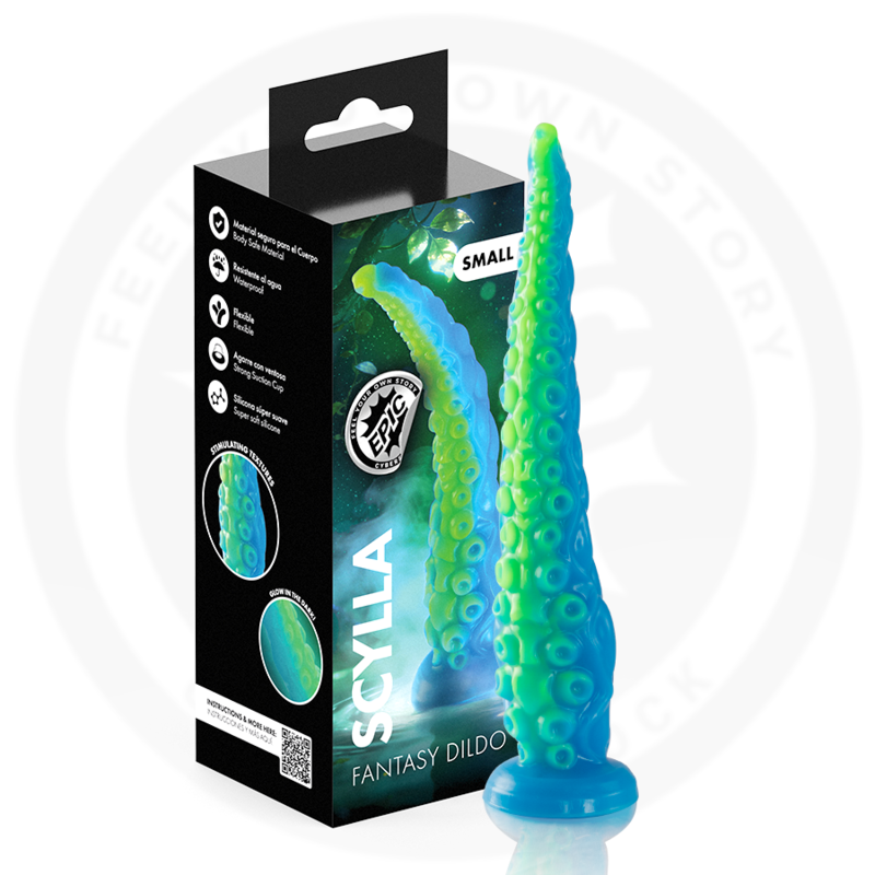 Fluoreszierender Tentakel Dildo aus Silikon schlank und flexibel EPIC