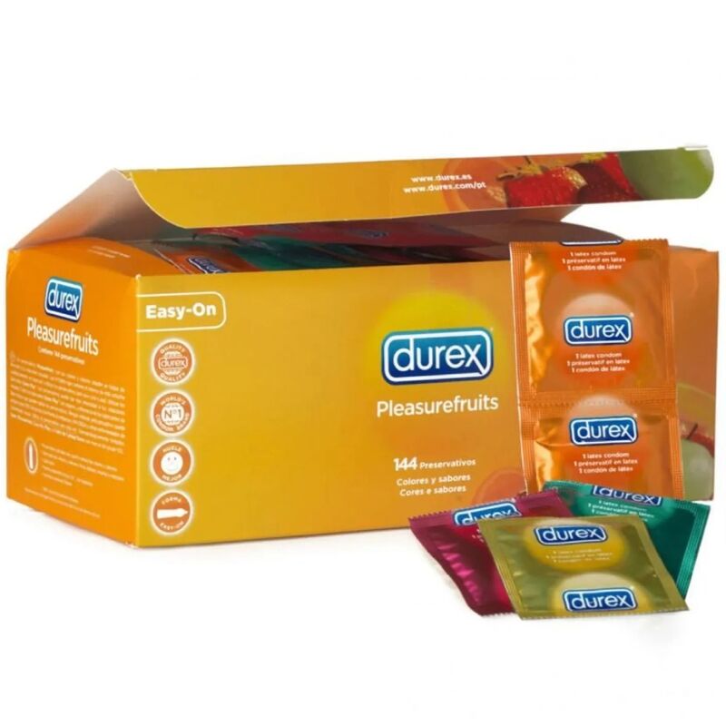 Durex Pleasure Fruits Kondome mit Geschmack, 144 Stück