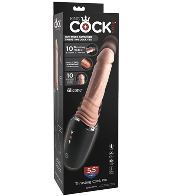 KING COCK PLUS Thrusting Cock Pro realistischer Vibrator mit Stoßfunktion