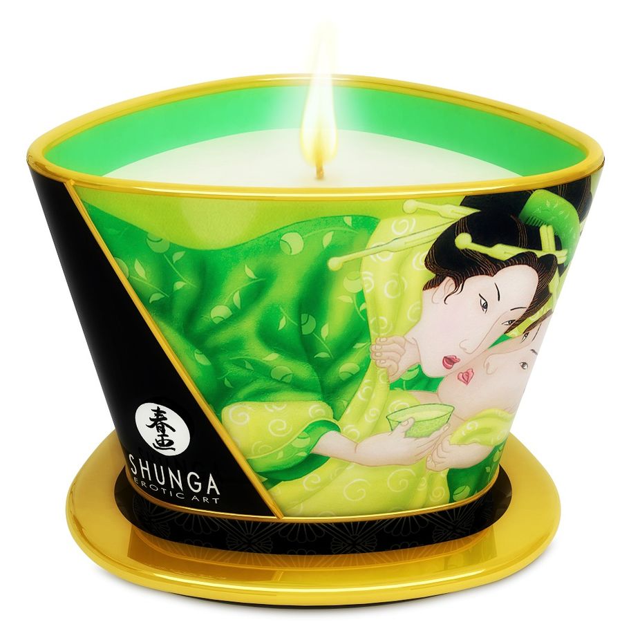 shunga mini caress by candelight massagekerze t grÜn 170 ml