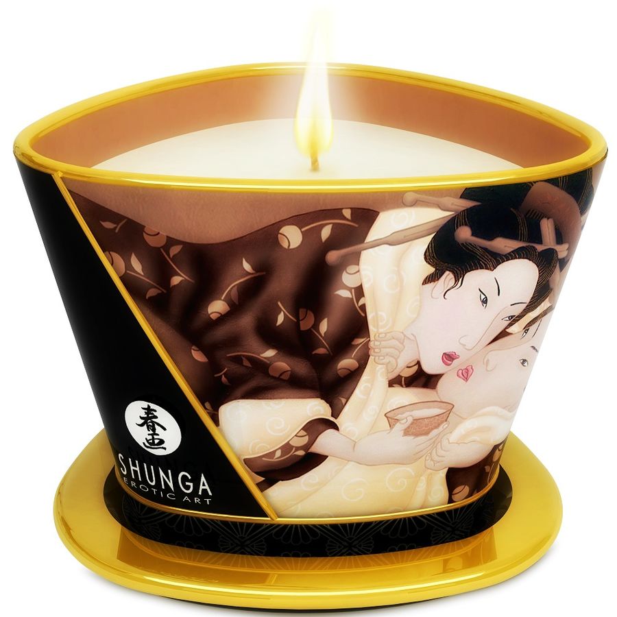 shunga mini caress by candelight schokoladenmassagekerze 170 ml