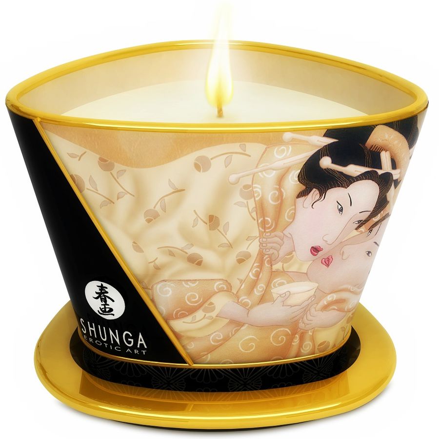 shunga mini caress by candelight vanille massagekerze 170 ml