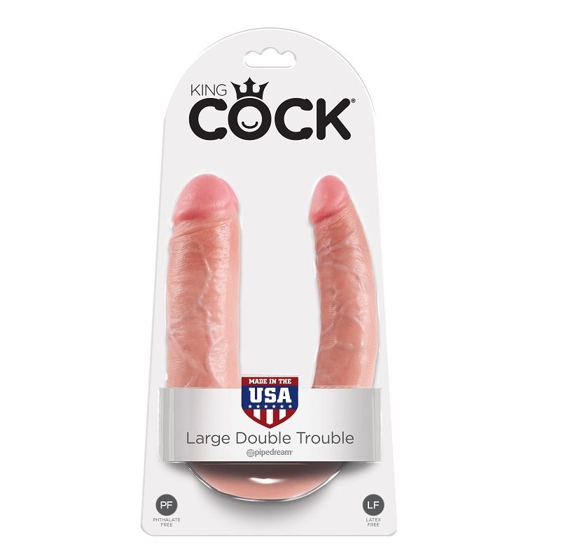 king cock doppelpenetrationsdildo 17.8 cm natÜrlich