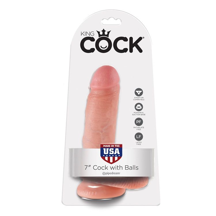 king cock 7 dildo fleisch mit eier 17.8 cm