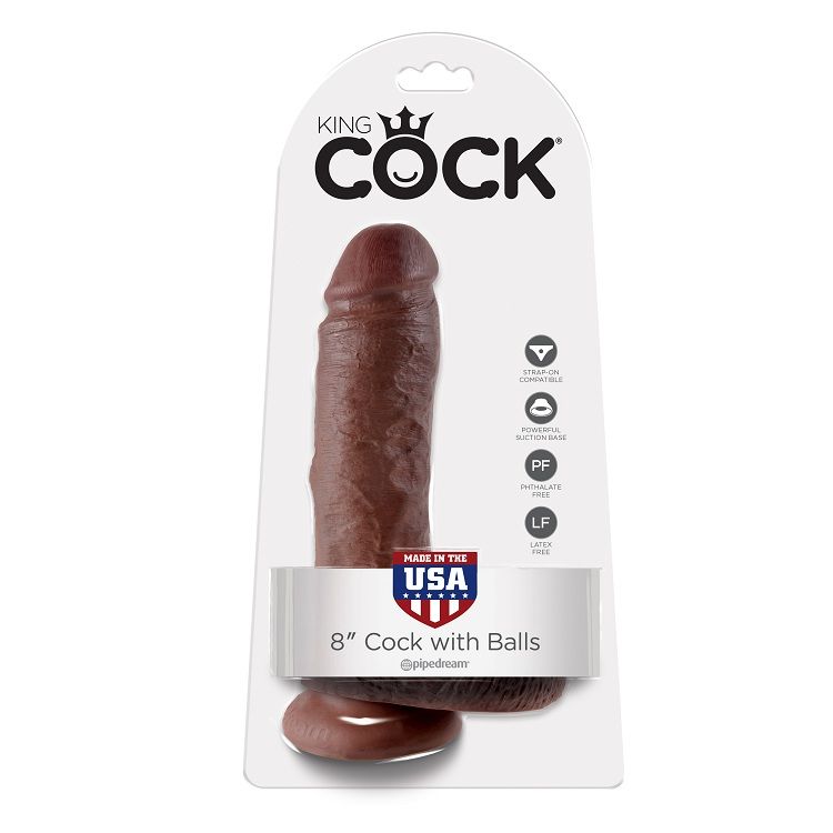 king cock 8" pene realÍstico marrÓn 20.3 cm