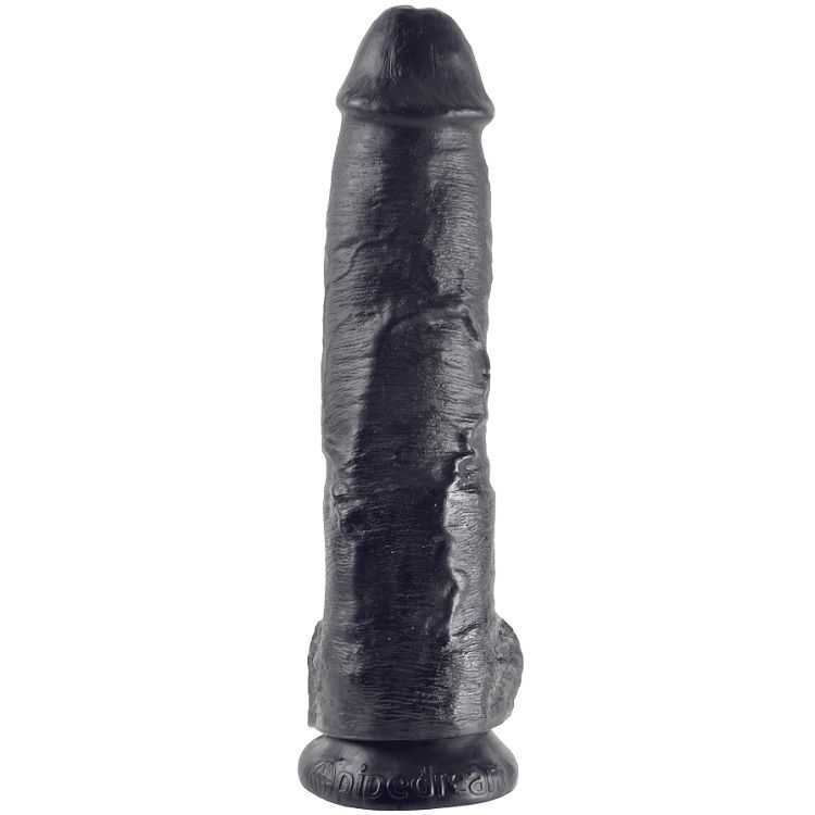 king cock 10 dildo schwarz mit eier 25.4 cm