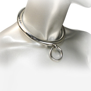 metal hard bdsm halskette mit ring 10cm