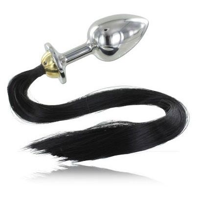 metal hard analstecker aus stahl mit schwanz 8,89 cm