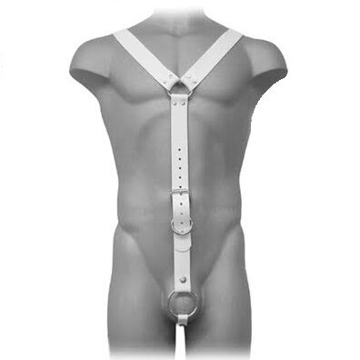 leather body harness herren weiss