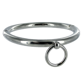 metal hard bdsm halskette mit ring 18cm