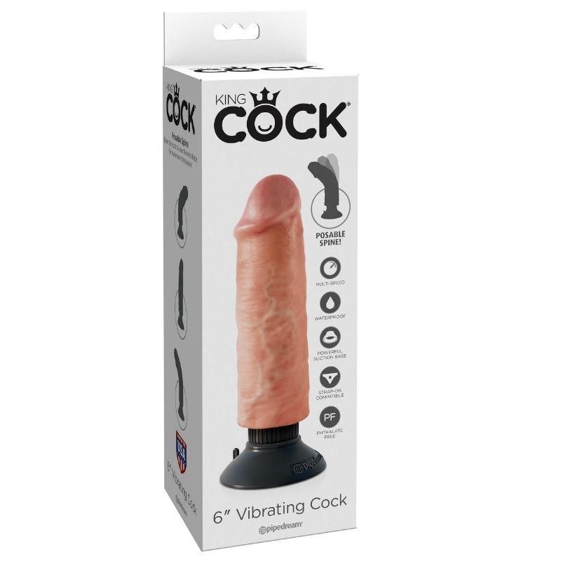 king cock vibratordildo 15.24 cm natÜrlich