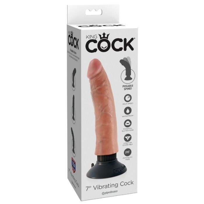 king cock vibratordildo 17.78 cm natÜrlich